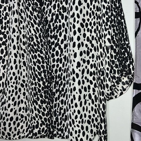 Talbots two piece set semi sheer animal print blouse and cami set - Picture 2 of 9